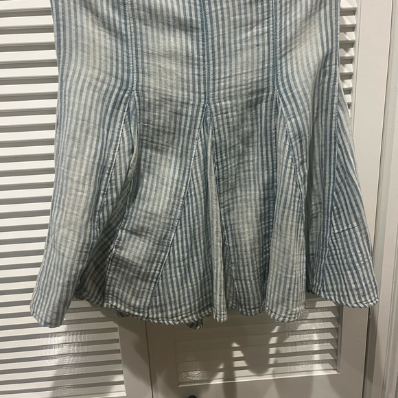 NWOT Free People cotton linen blend elastic waist flare skirt - Picture 6 of 7